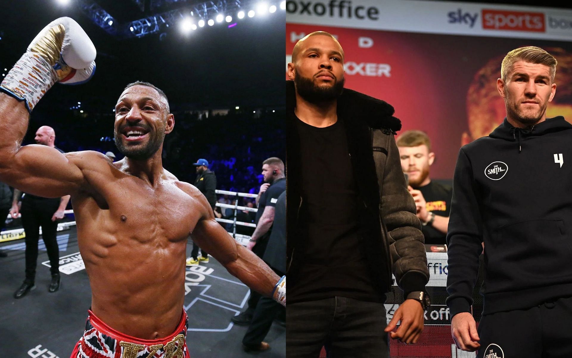 Kell Brook (L), and Chris Eubank Jr, and Liam Smith (R).