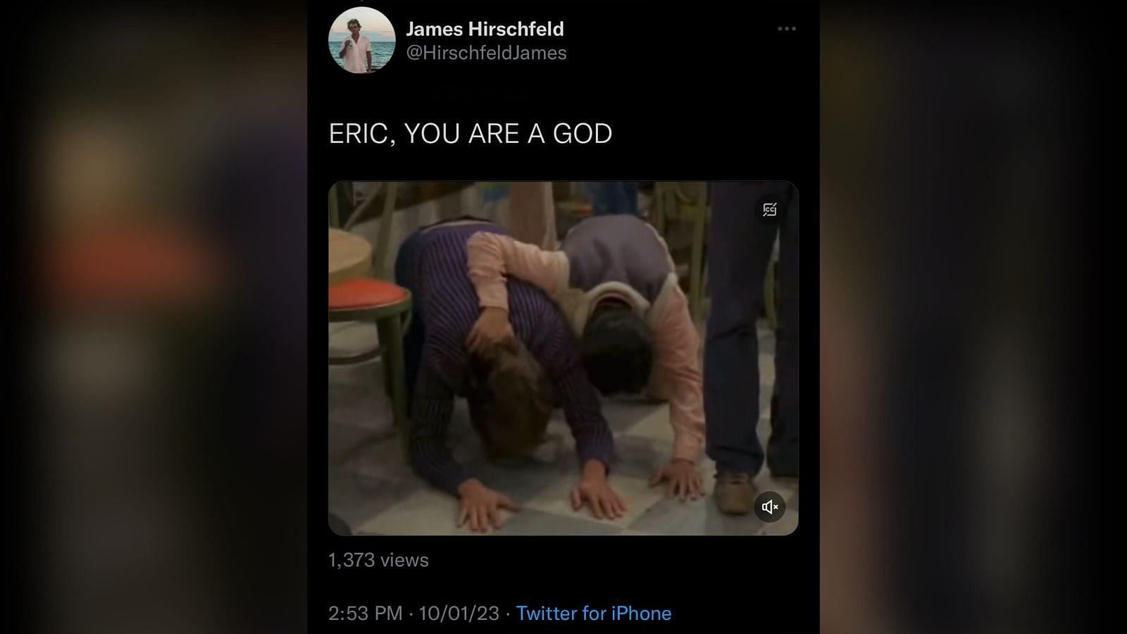 Screenshot of a Twitter user reacting to Eric Andre&#039;s new dating scene.