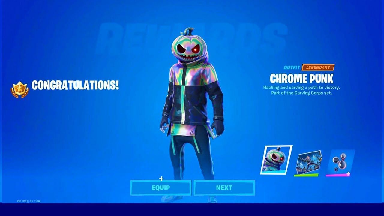 The Chrome Punk skin required players to earn 50 Account Levels (Image via Epic Games)