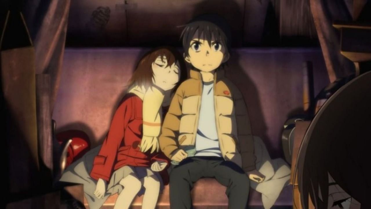 Satoru and Kayo as seen in the anime Erased (Image via: Kei Sanbe/ Kadokawa Shoten/ A-1 Pictures)