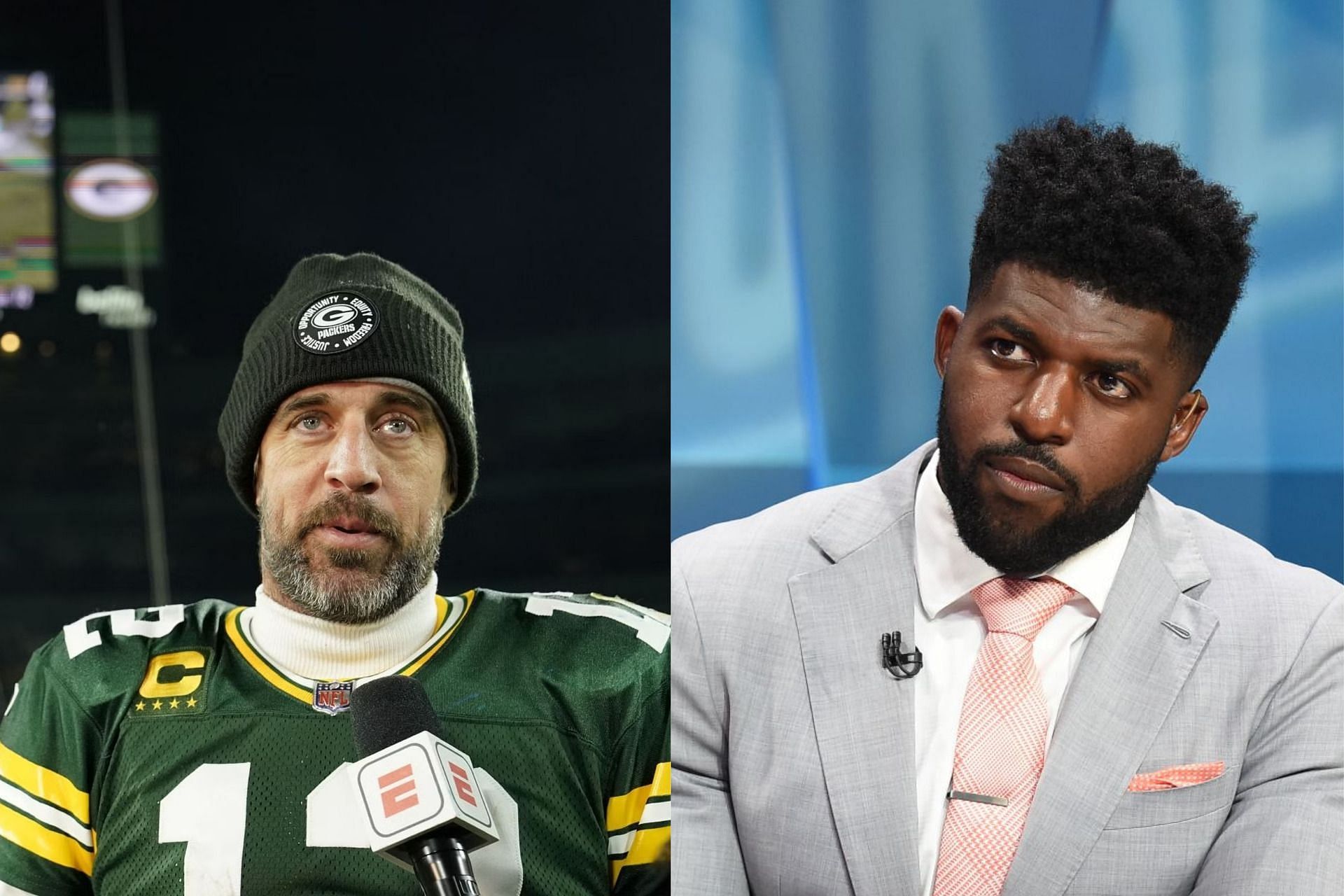Aaron Rodgers and Emmanuel Acho