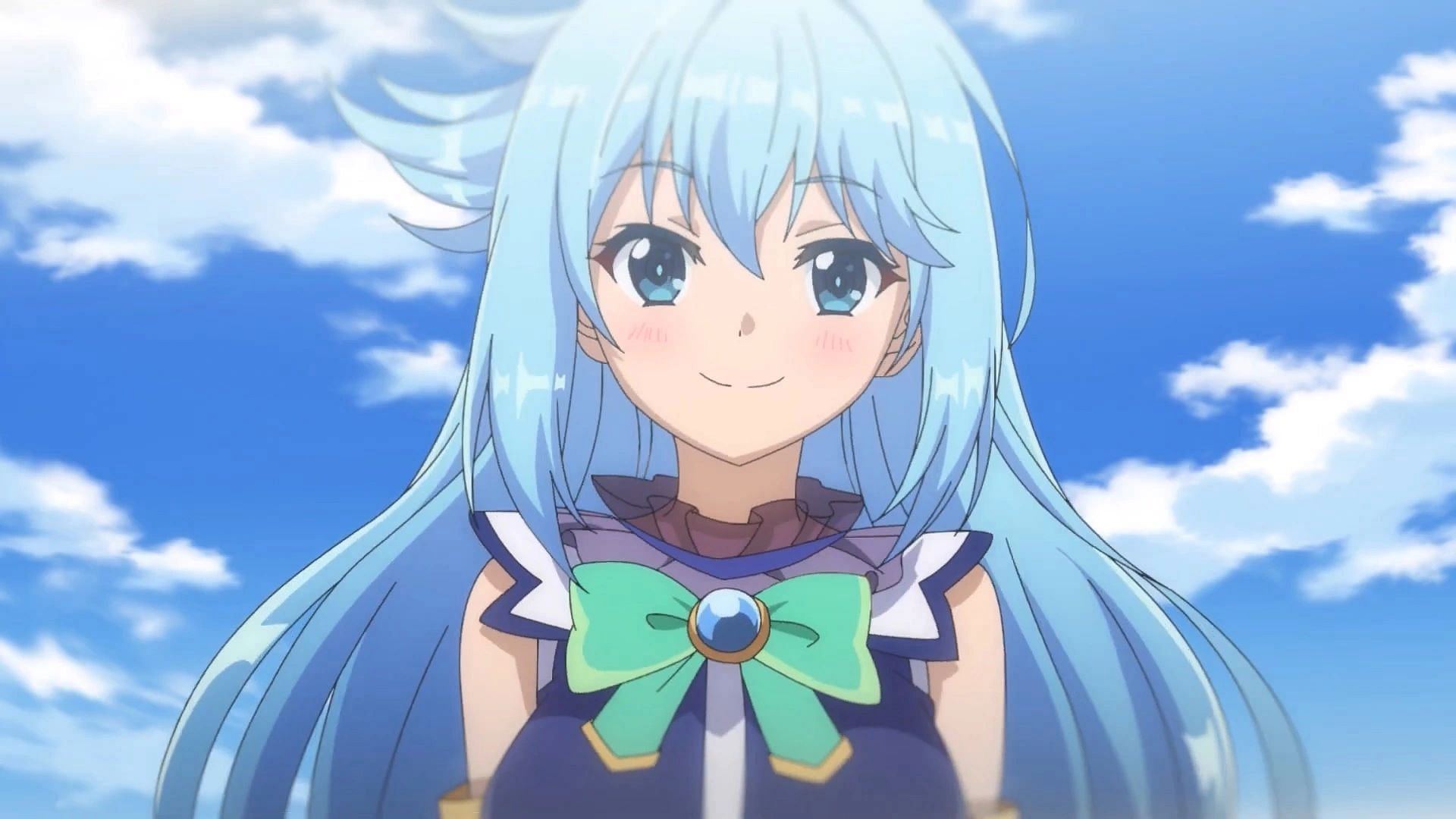 Aqua, as seen in the KonoSuba anime series (image via Studio Deen)