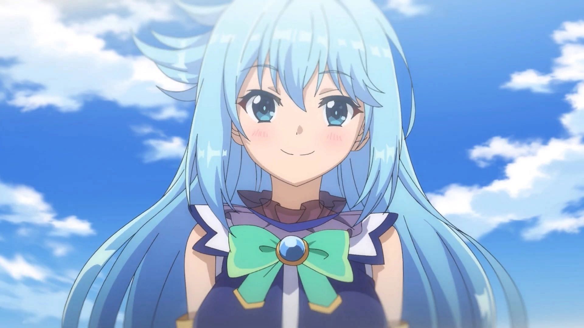 Aqua, as seen in the KonoSuba anime series (Image via Studio Deen)