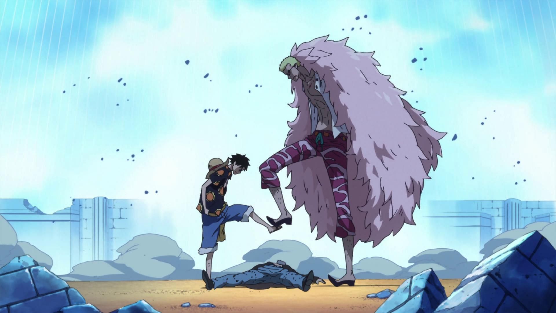 After witnessing his actions, Luffy got mad at Doflamingo (Image via Toei Animation, One Piece)