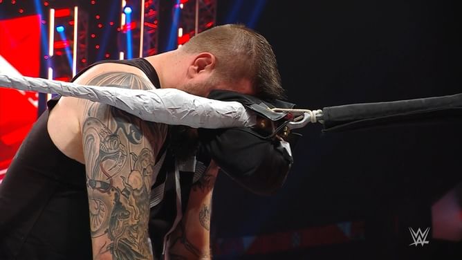 Female WWE star reacts to photo of Kevin Owens burying his face in the top turnbuckle