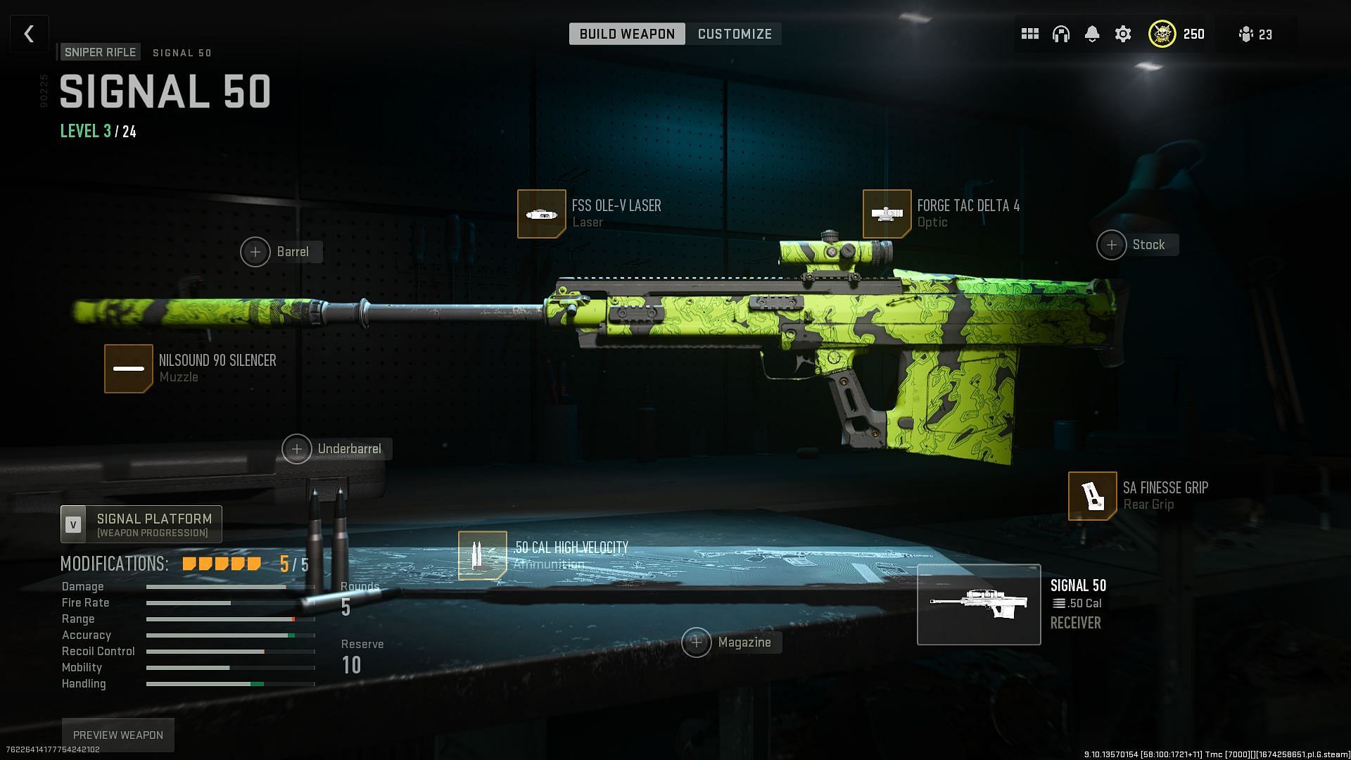 IceManIsaac&#039;s Signal 50 loadout (Image via Activision)