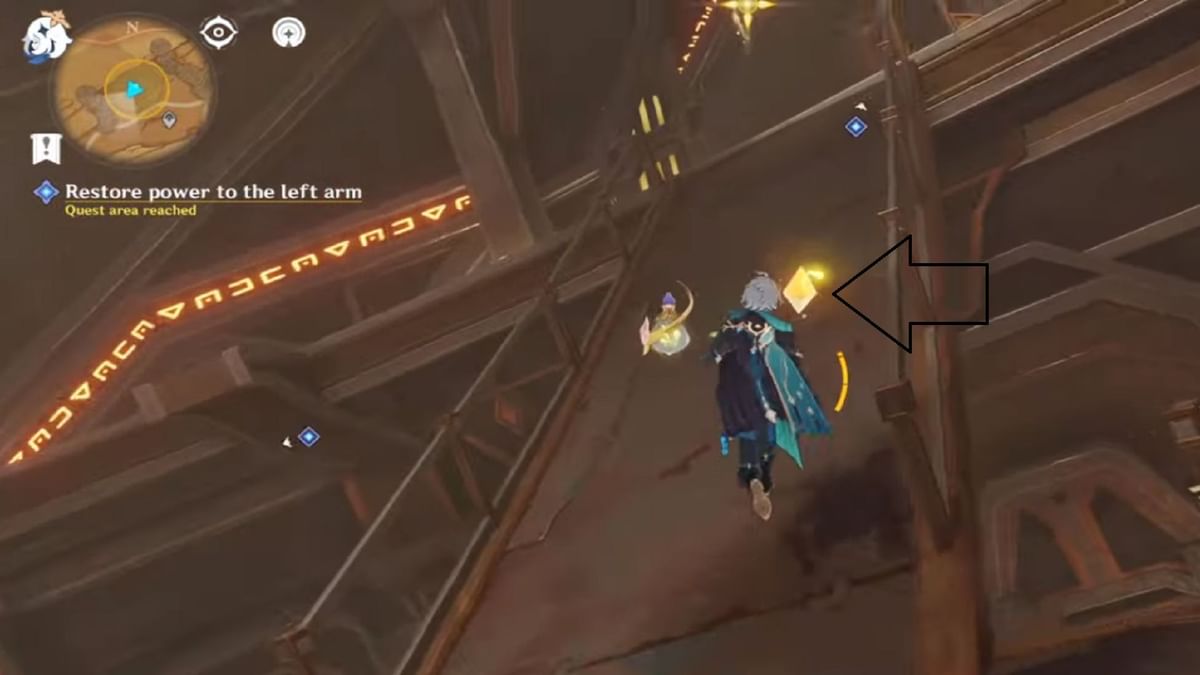 Genshin Impact guide Restore power to the left arm in Dirge of Bilqis