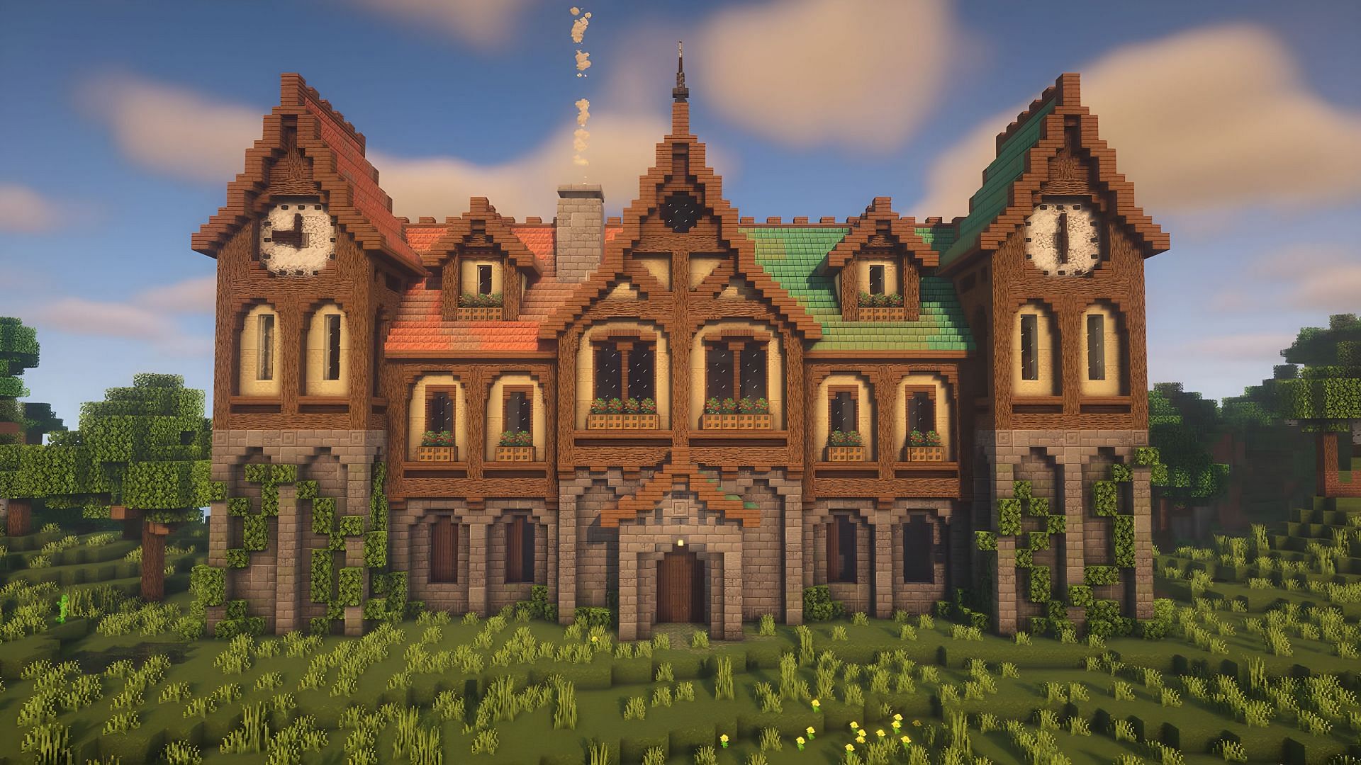 Mansions make for incredible builds within Minecraft (Image via Youtube/BigTonyMC 