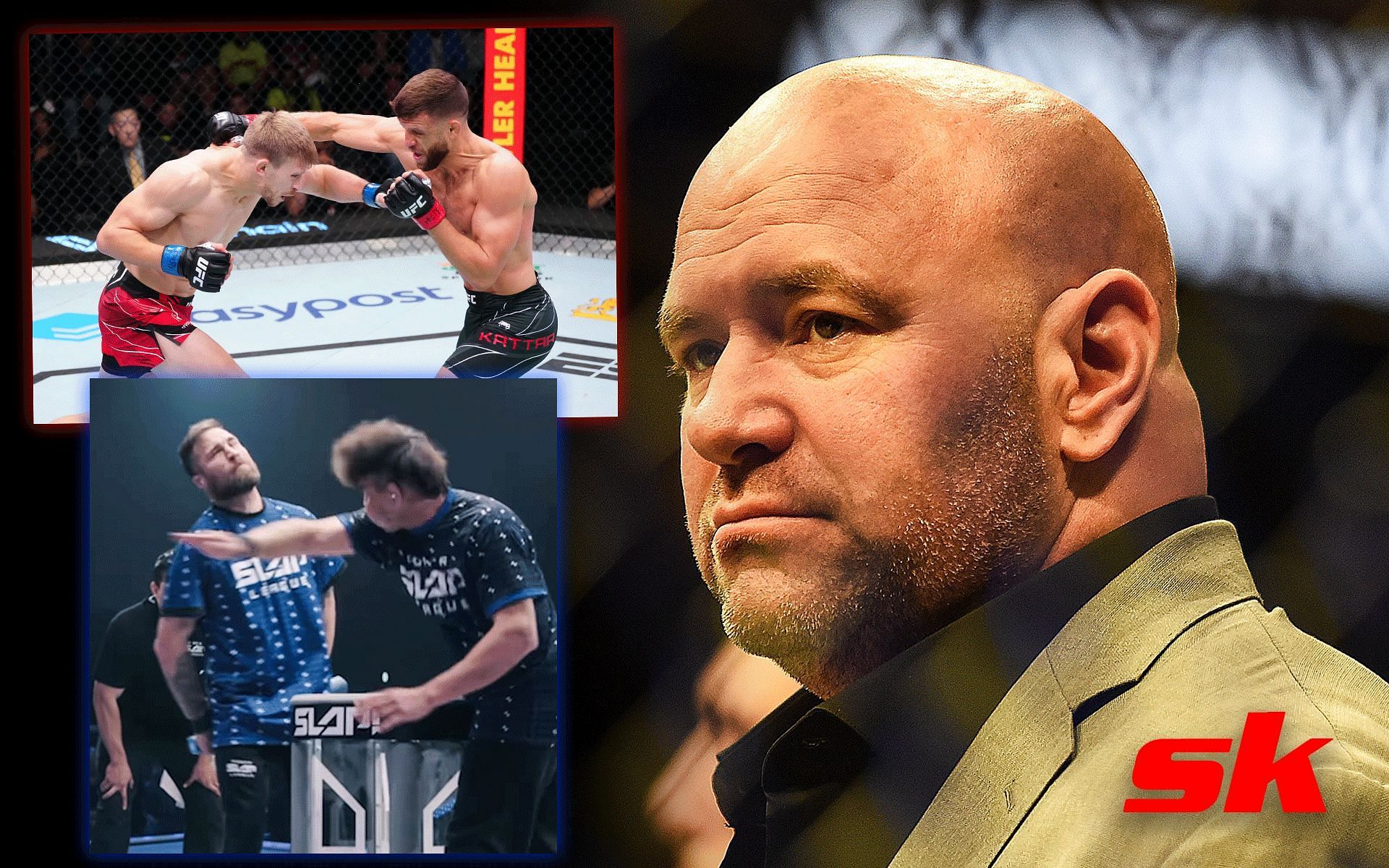 Power Slap Fighting League (left) and Dana White (right) [Image Courtesy: Getty Images, @ufc and @powerslap on Instagram]