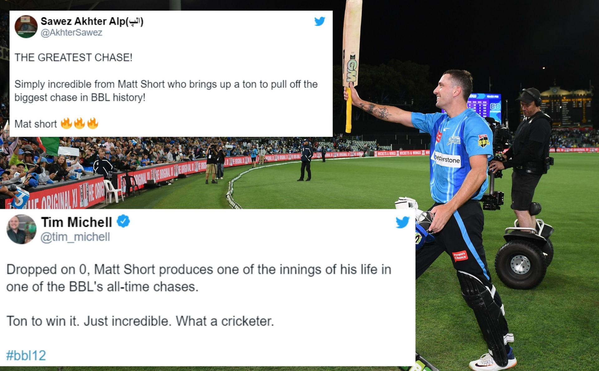 Twitter reacts after Adelaide Strikers registers a record chase on Thursday.