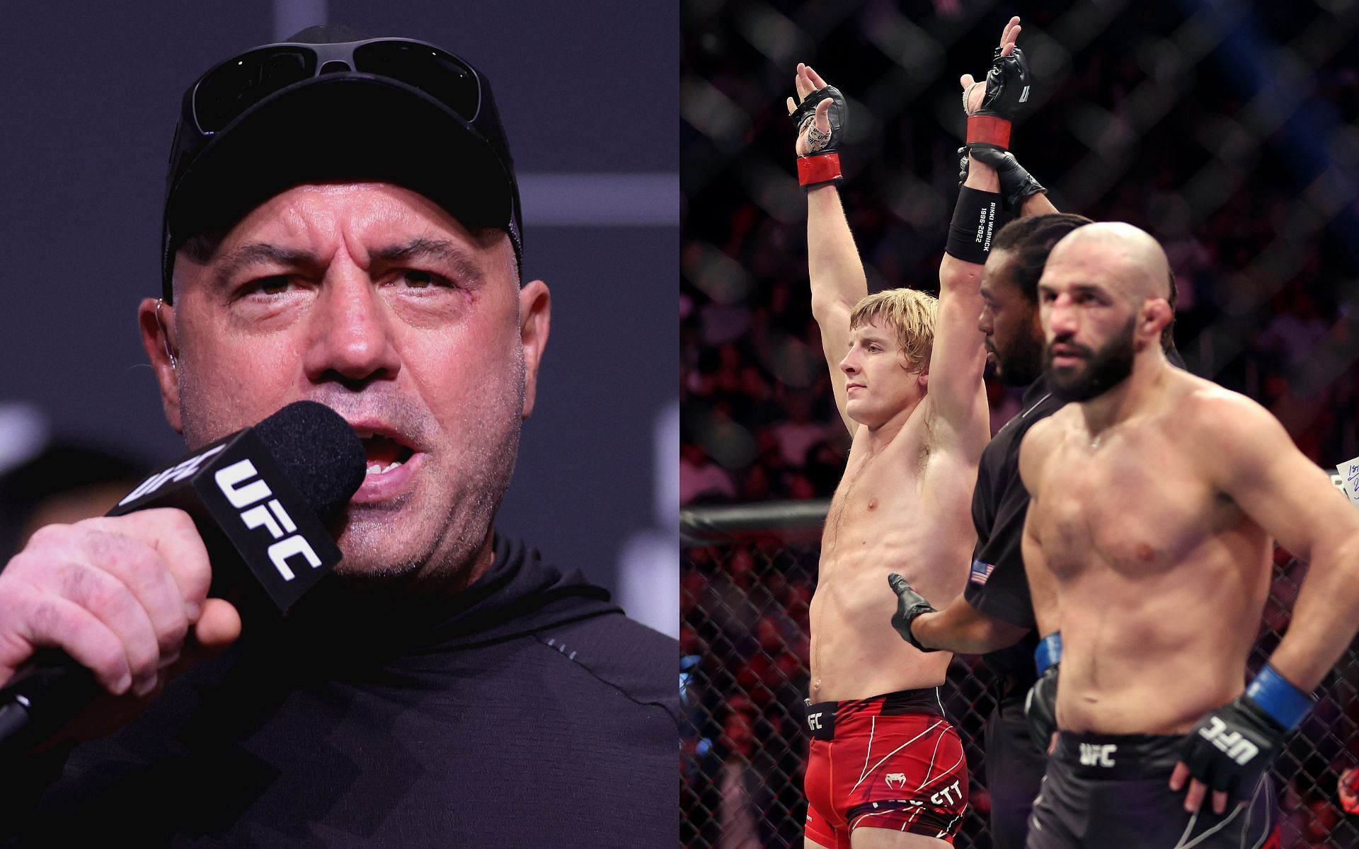 Joe Rogan (left) and Paddy Pimblett vs. Jared Gordon decision (right) (Image credits Getty Images)