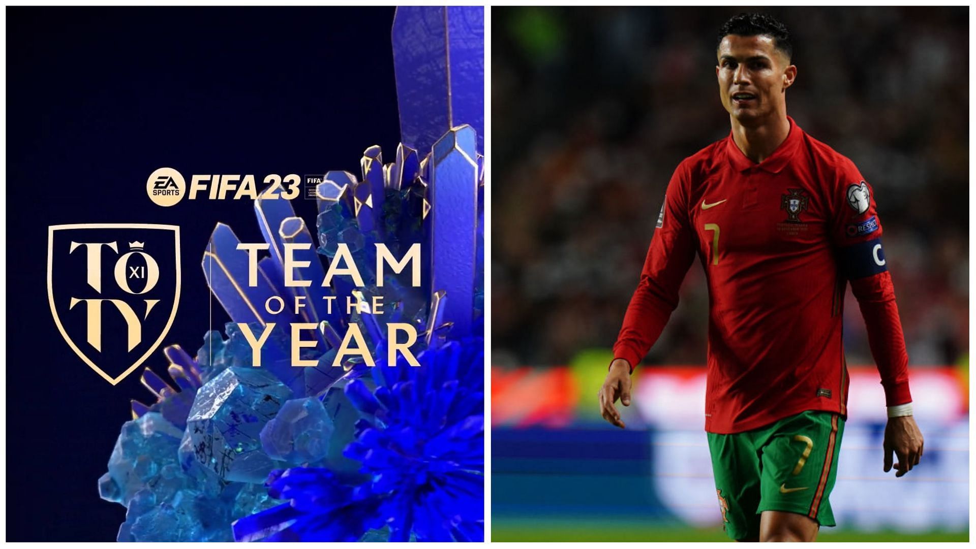 Cristiano Ronaldo misses out on TOTY (Images via EA Sports and Getty)