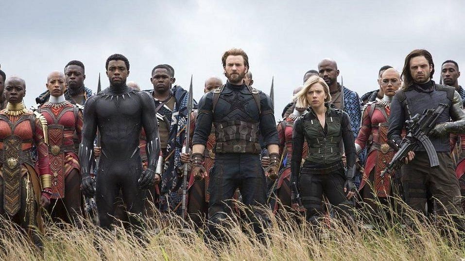 The Avengers and Wakanda&#039;s forces unite in a thrilling battle against Thanos&#039; army (Image via Marvel Studios)