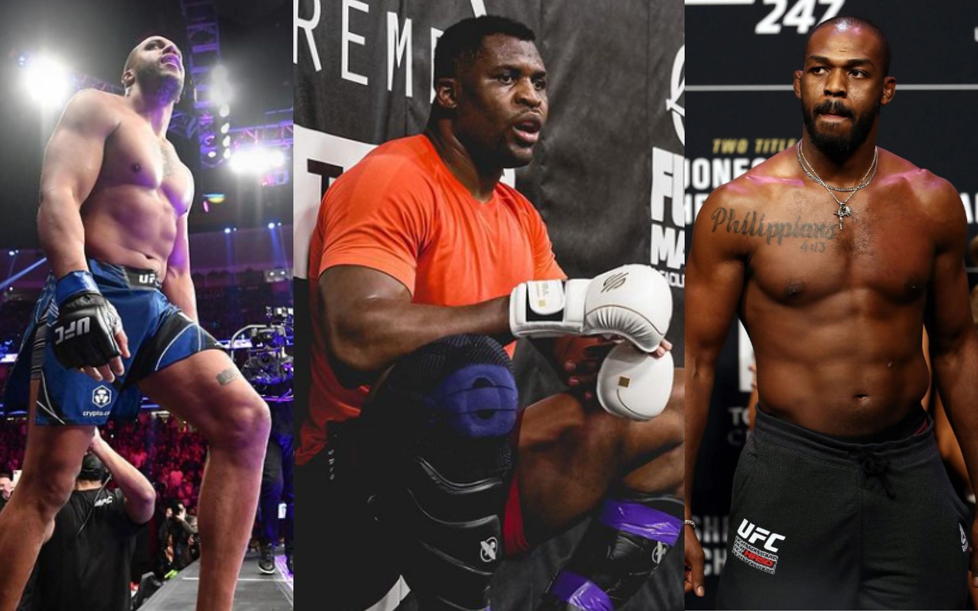 BREAKING: UFC to strip Francis Ngannou and book Jon Jones vs. Ciryl Gane for vacant heavyweight title [Images via: @francisngannou and @ciryl_gane on Instagram]