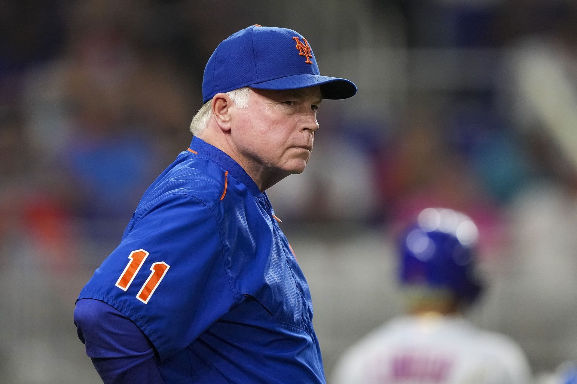 Manager Buck Showalter looks on from the dugout during a game at Minute Maid Park