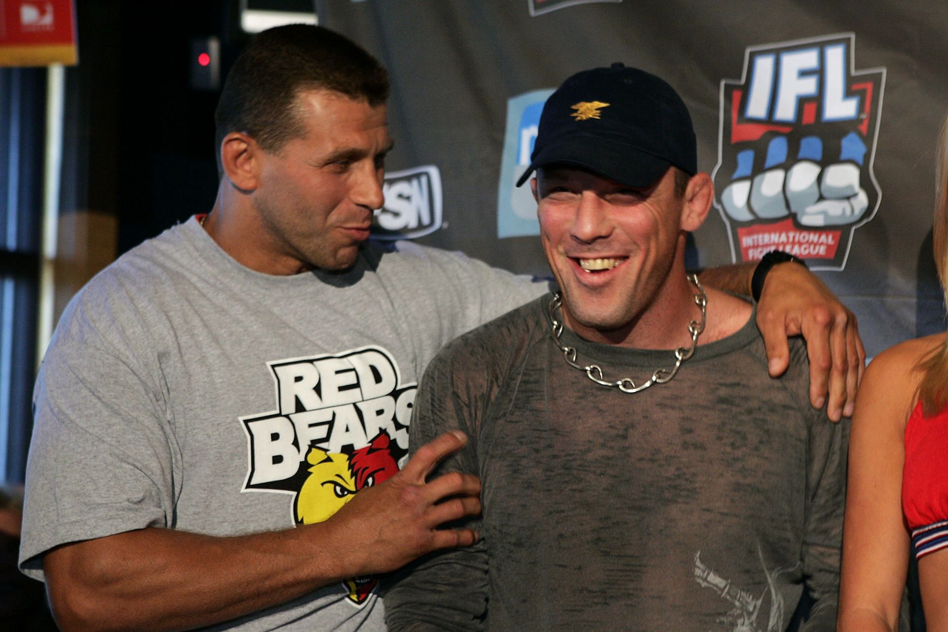 Inaugural welterweight kingpin Pat Miletich (right) returned from retirement in the IFL promotion