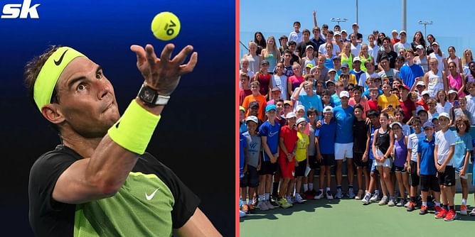 In pictures: Rafael Nadal hosts tennis session with kids ahead of the Australian Open