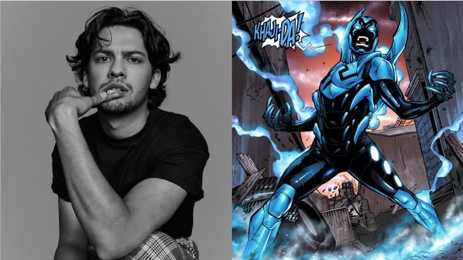 Xolo Maridue&ntilde;a as Blue Beetle (Images via Getty/DC)