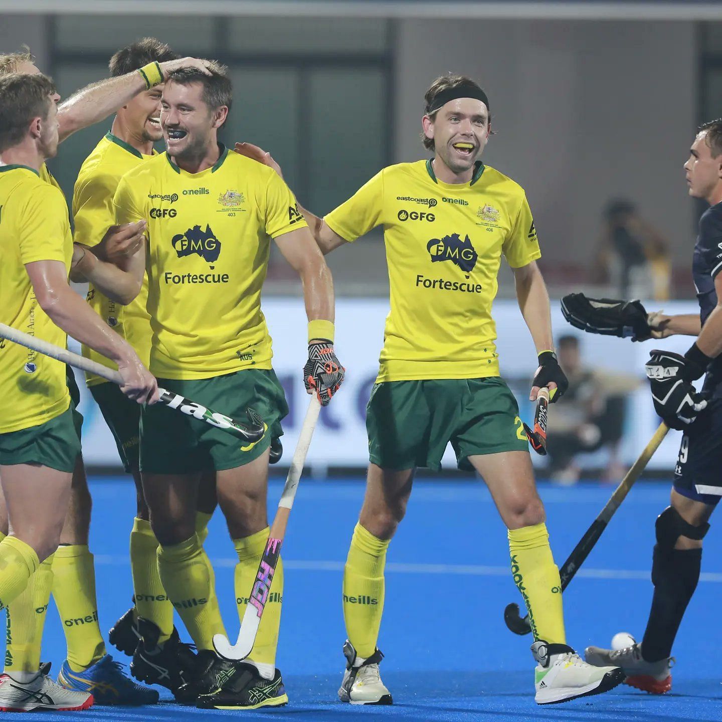 Australia and Argentina teams in action in an earlier match (Image Courtesy: Twitter/Hockey India)