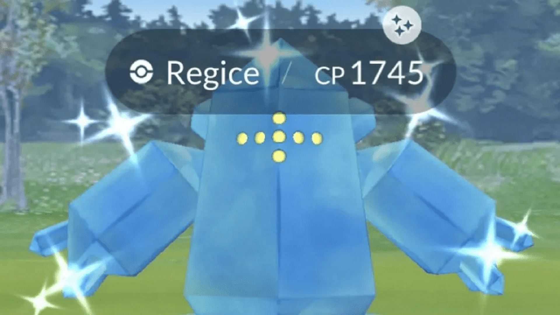 Shiny Regice possesses a deeper blue coloration compared to its standard counterpart (Image via Niantic)