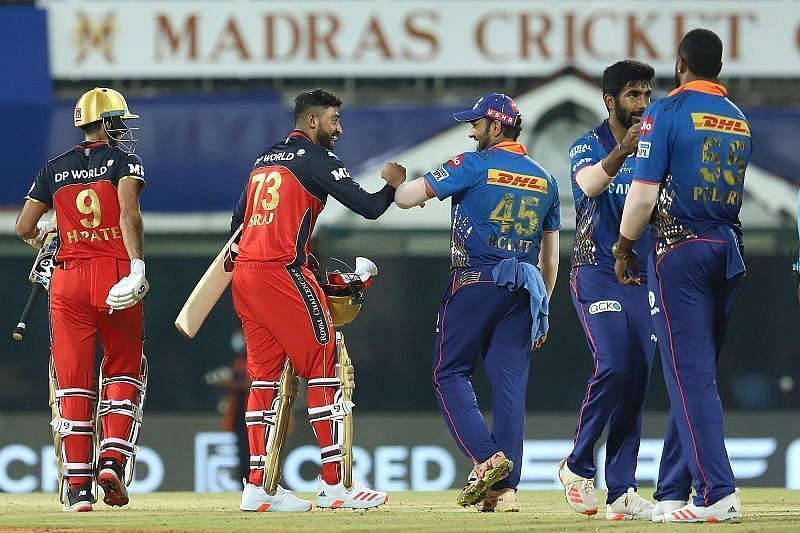 A game between MI and RCB. Pic: BCCI