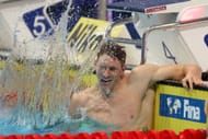 Ryan Murphy of Team United States celebrates after picking up Gold in the Men's 200m Backstroke Final on day six of the Budapest 2022 FINA (Photo by Maddie Meyer/Getty Images)