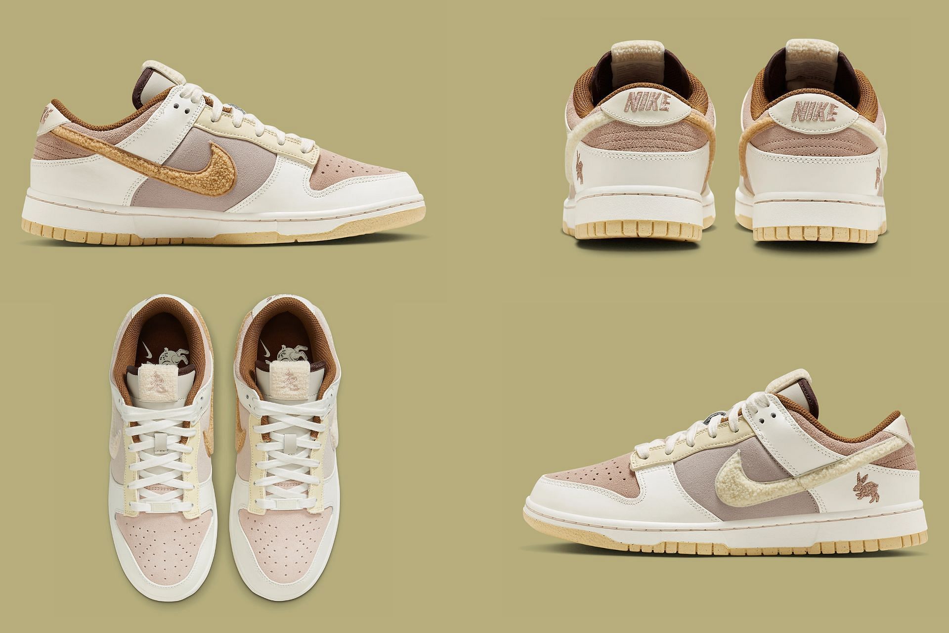 The upcoming Nike Dunk Low &quot;Year of the Rabbit&quot; Taupe sneakers will be released to honor the Chinese Lunar New Year (Image via Sportskeeda)