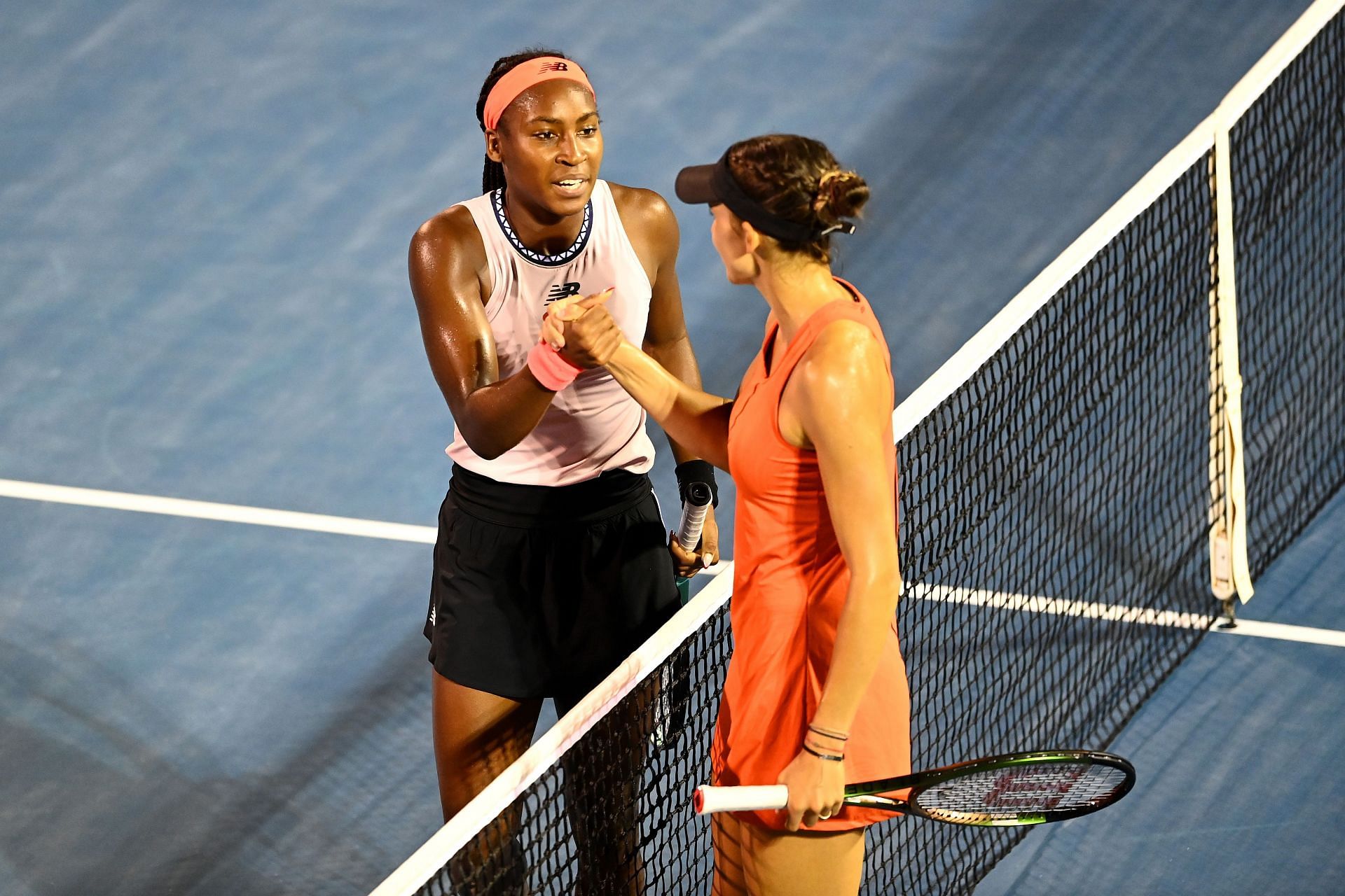 Coco Gauff after beatinf Rebeka Masatova at the 2023 ASB Women&#039;s Classic.