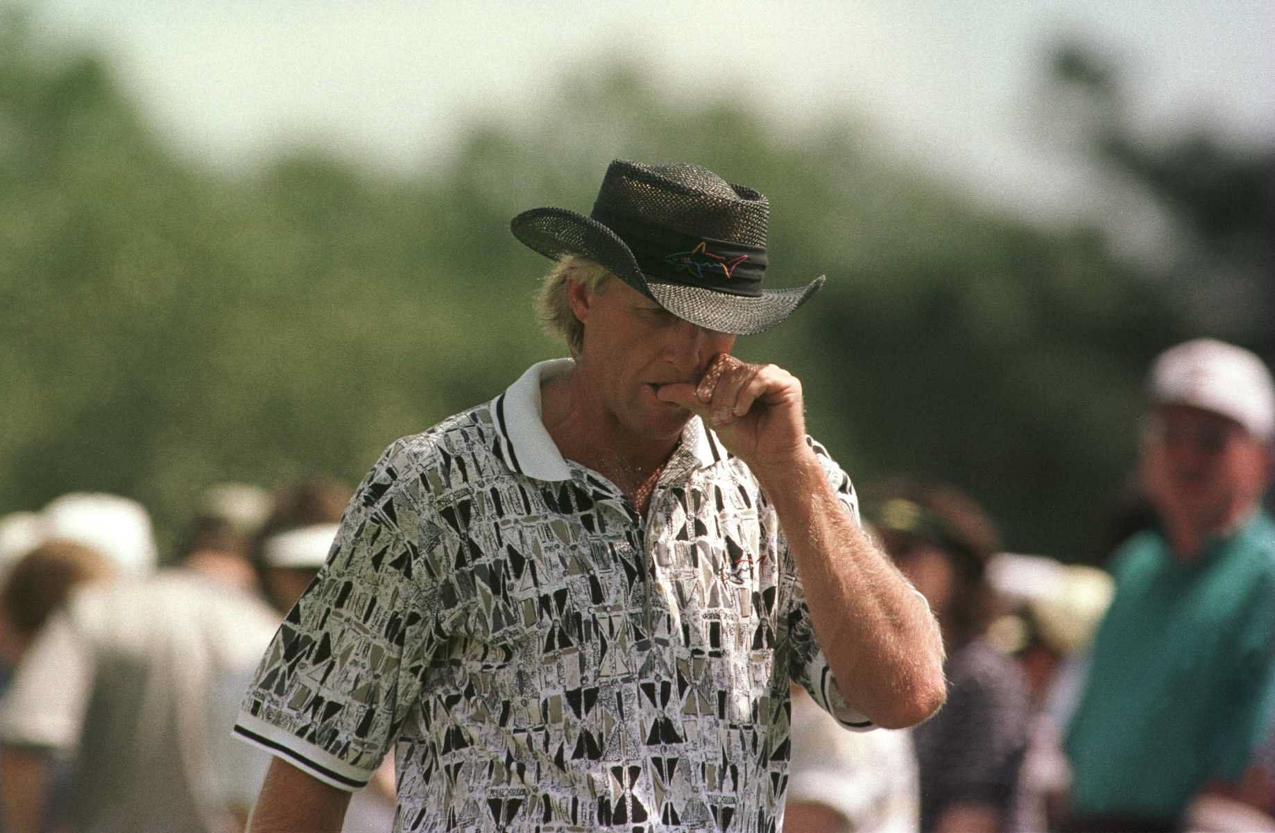 Greg Norman at the 1996 Masters (Image via Stephen Munday/ALLSPORT)