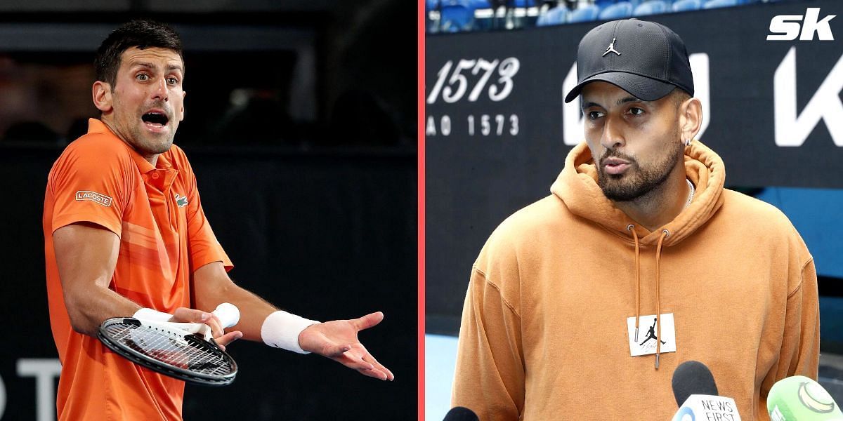 Novak Djokovic (L) and Nick Kyrgios