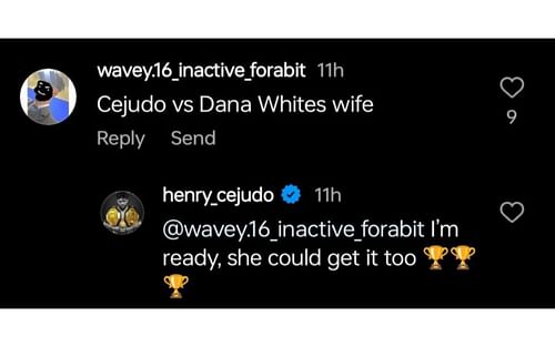 Henry Cejudo willing to fight Dana White's wife [Credits: @henry_cejudo on Instagram]