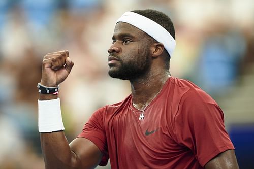 Frances Tiafoe during his match against Oscar Otte