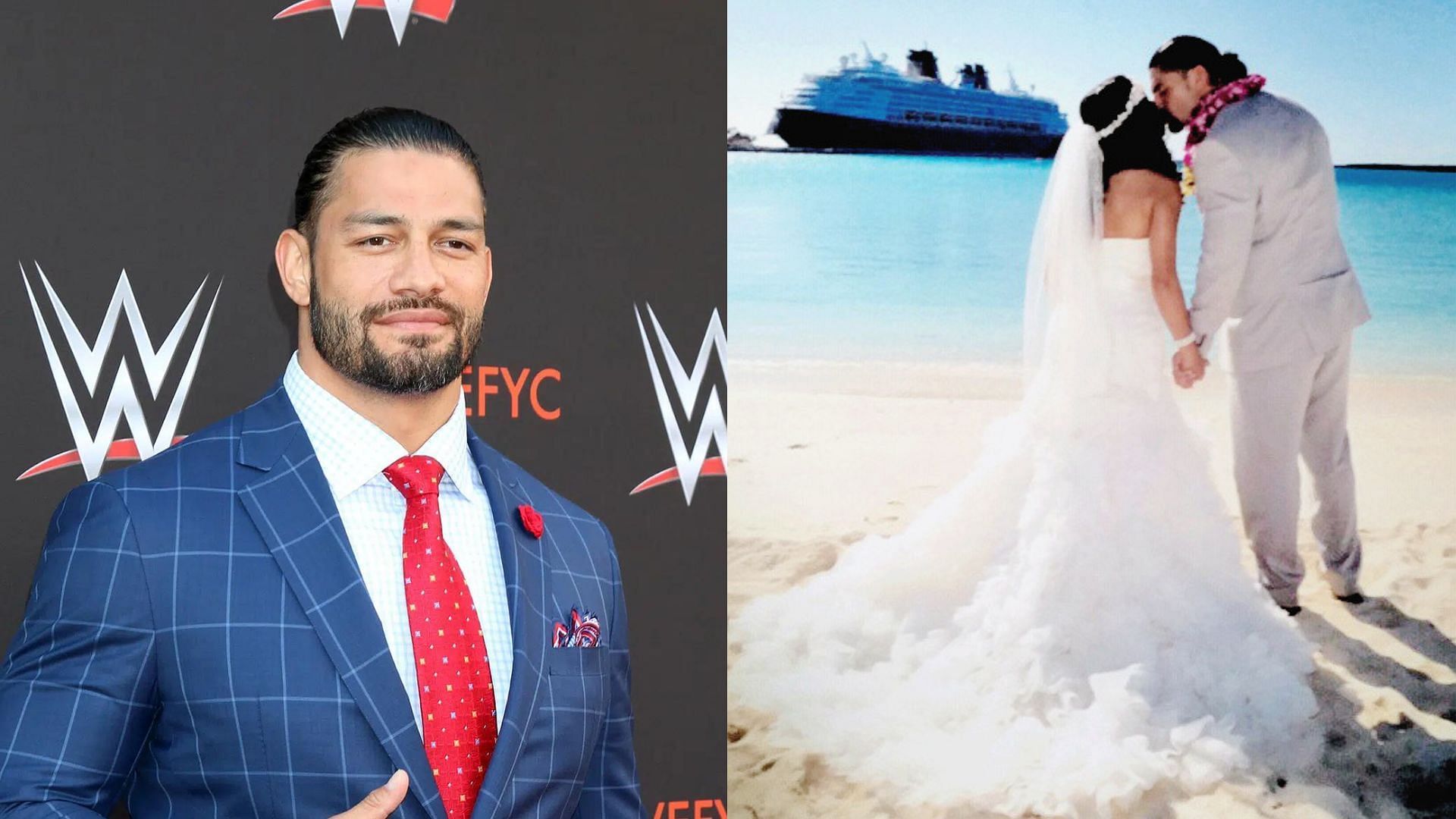 WWE SmackDown star Roman Reigns with his wife Galina Becker