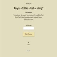 Are you a soldier, poet or king quiz (Snip from uQuiz)