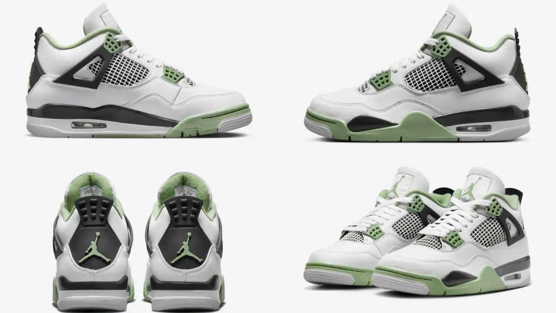 The upcoming Nike Air Jordan 4 &quot;Oil Green&quot; sneakers will be released exclusively in women&#039;s sizes (Image via Sportskeeda)