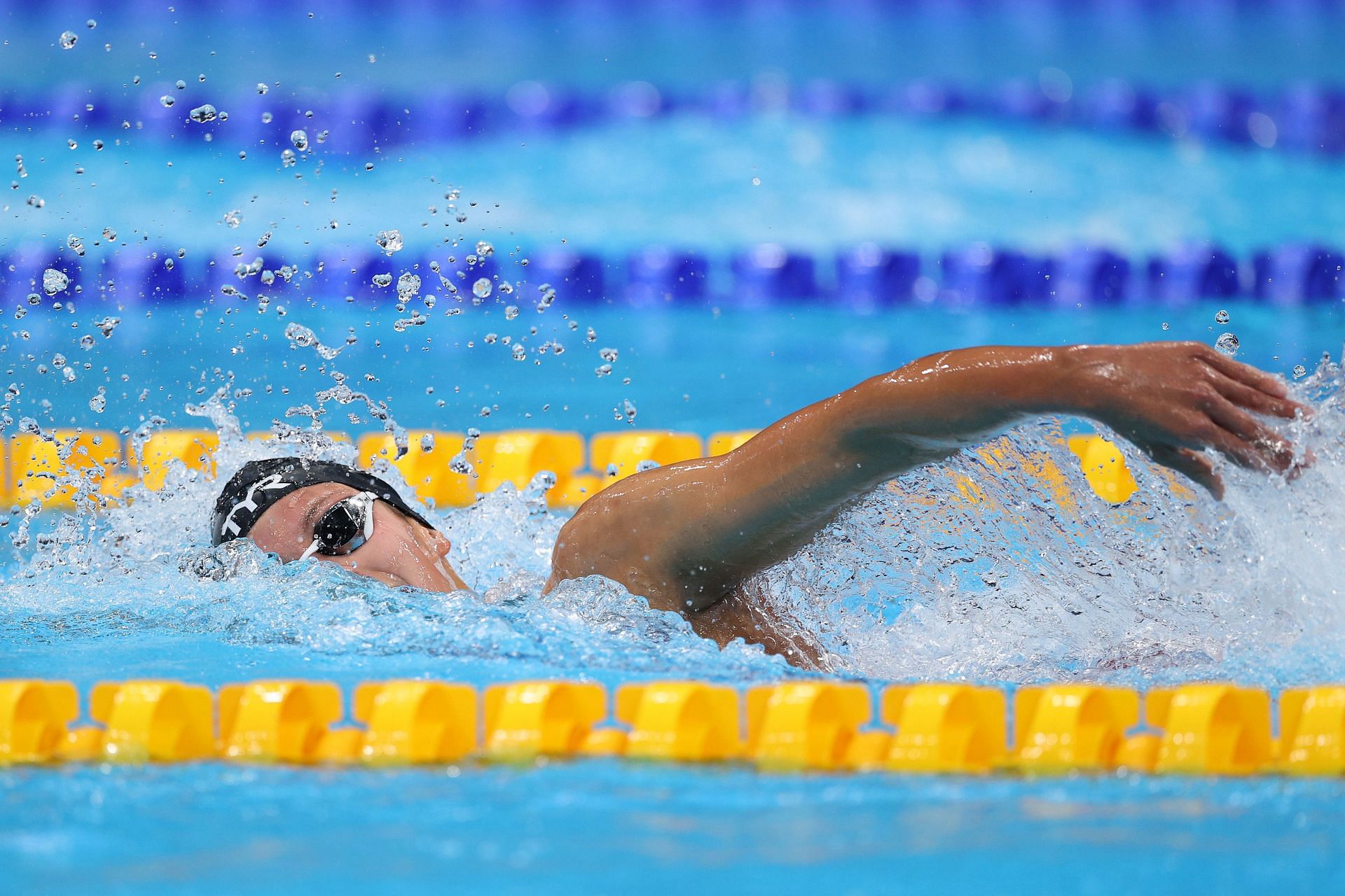 Katie Grimes competes in the Women&#039;s 800m Freestyle Final in 2021 