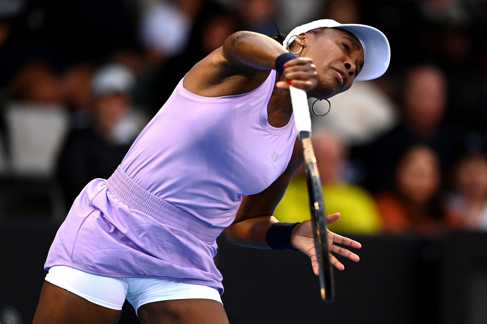 Venus Williams in action at the 2023 ASB Women&#039;s Classic