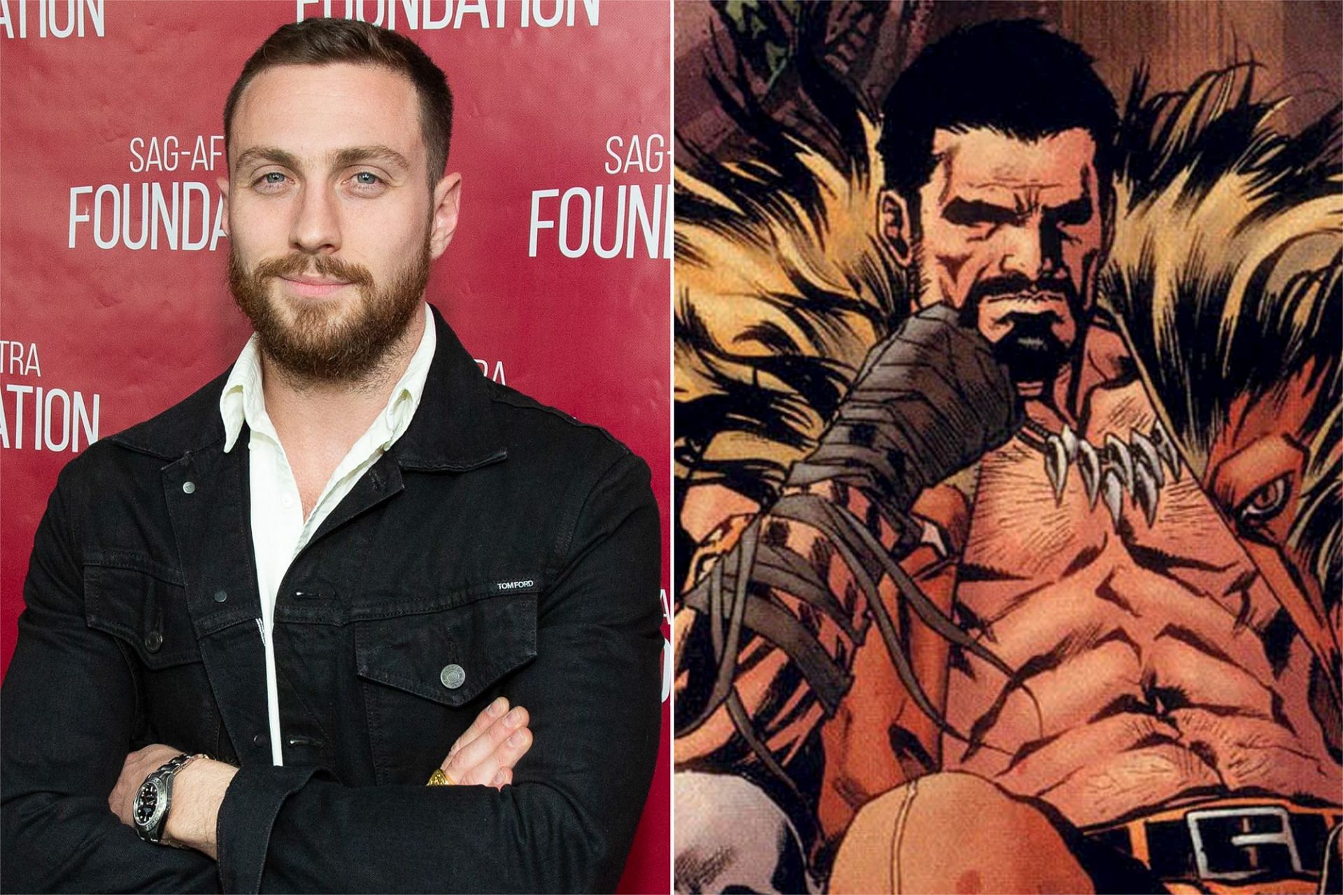 Aaron Taylor-Johnson as Kraven the Hunter (Images via Getty/Marvel)