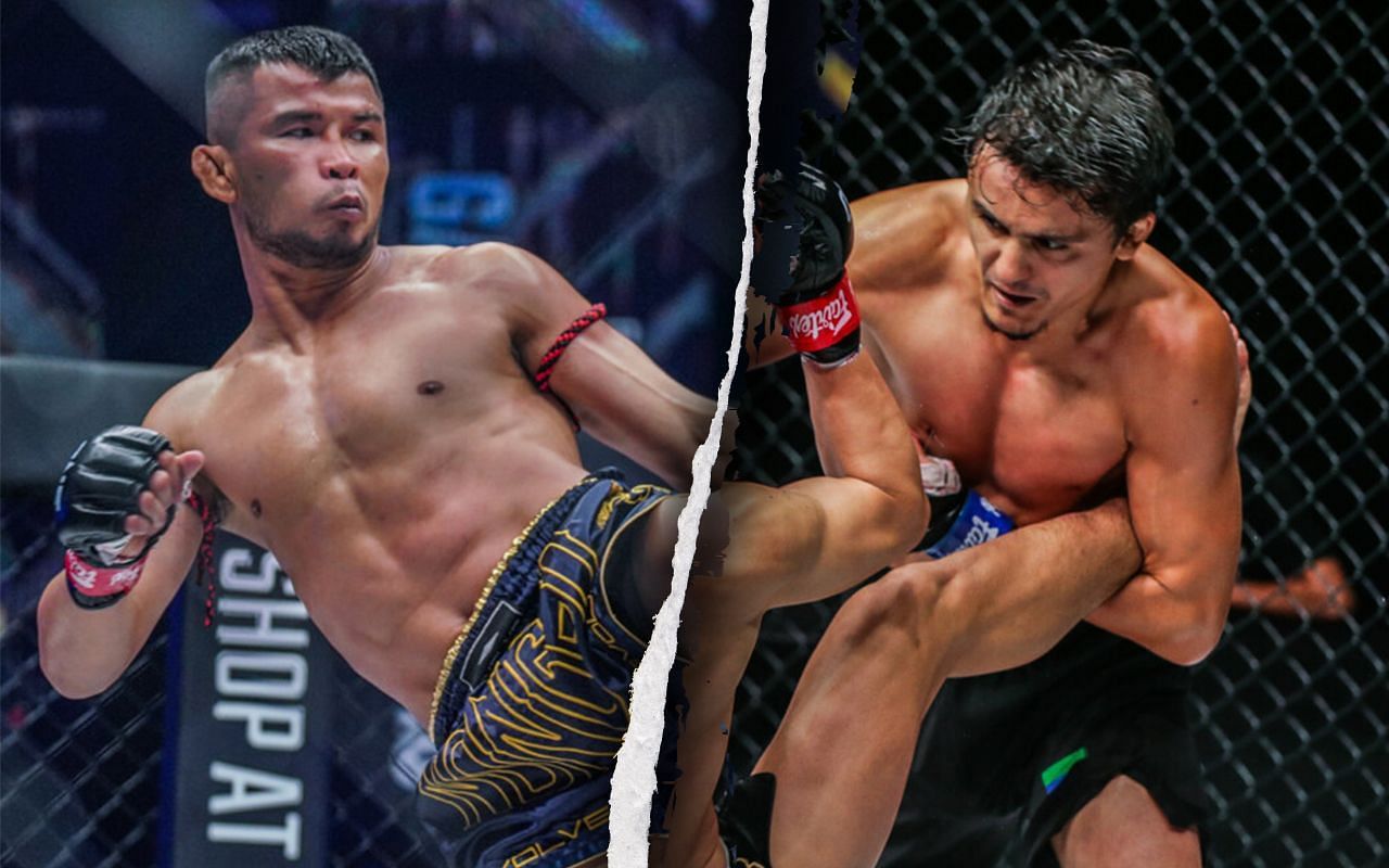 Nong-O Gaiyanghadao (Left) faces Alaverdi Ramazanov (Right) at ONE Friday Fights 1