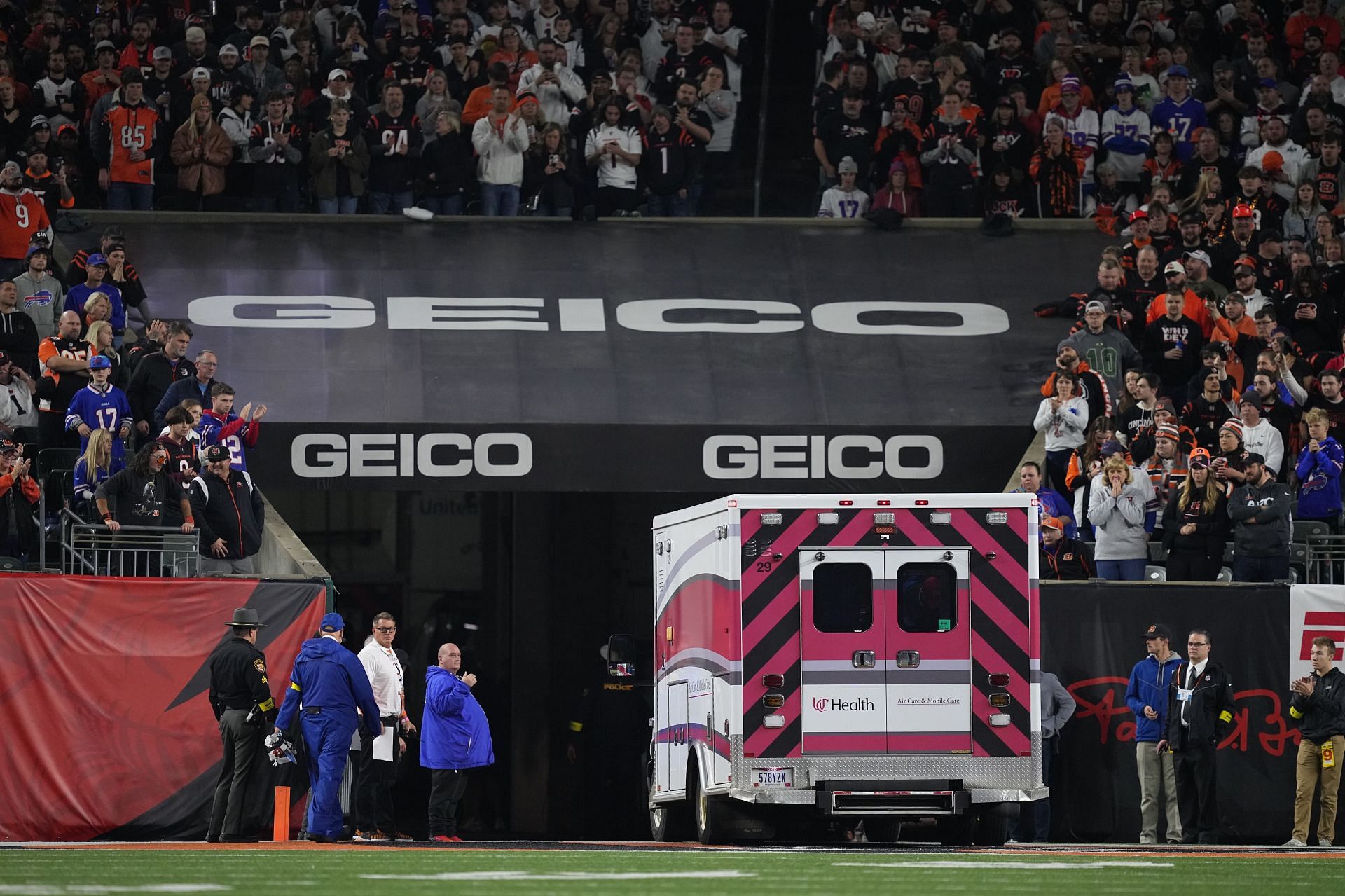 Damar Hamlin taken off during Buffalo Bills v Cincinnati Bengals