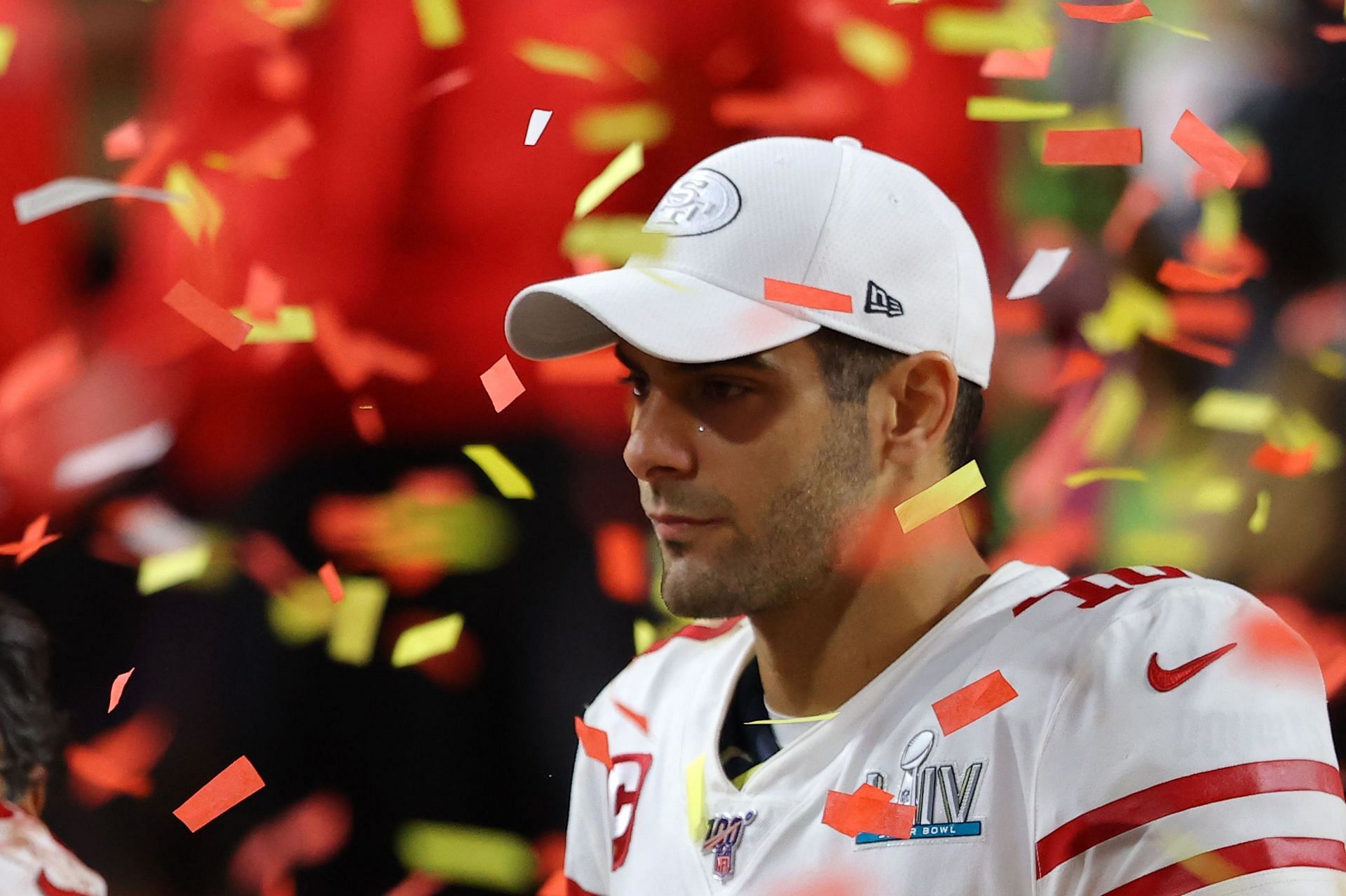 San Francisco 49ers QB Jimmy Garoppolo after the 2019 Super Bowl loss