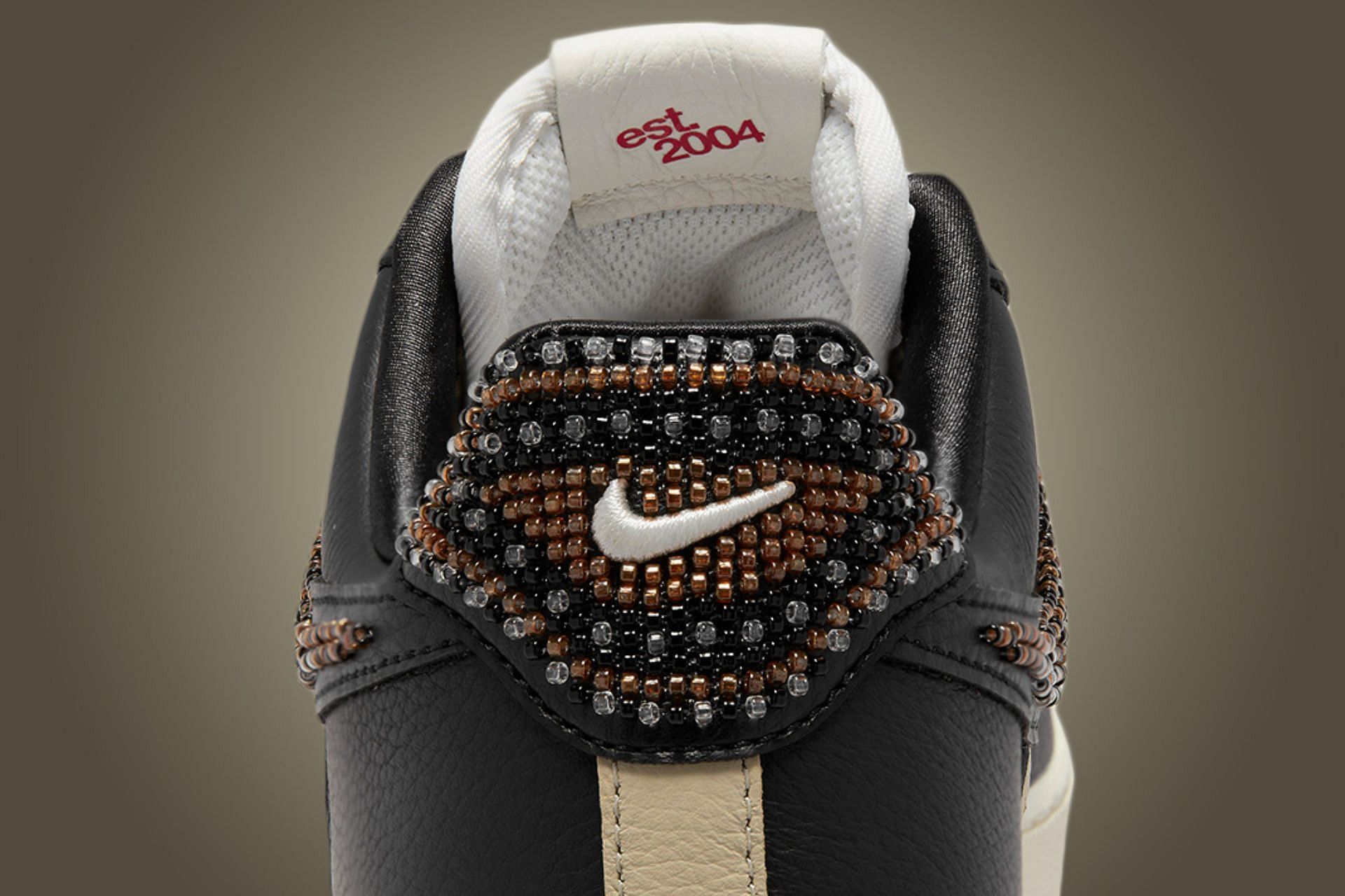 Take a look at the intricately crafted heel counters of the new Nike Air Force 1 Low shoes (Image via Nike)