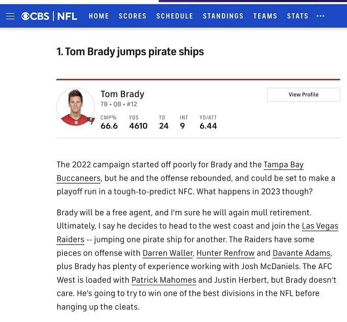 Dov Kleiman on X: The #Raiders believe Tom Brady would consider