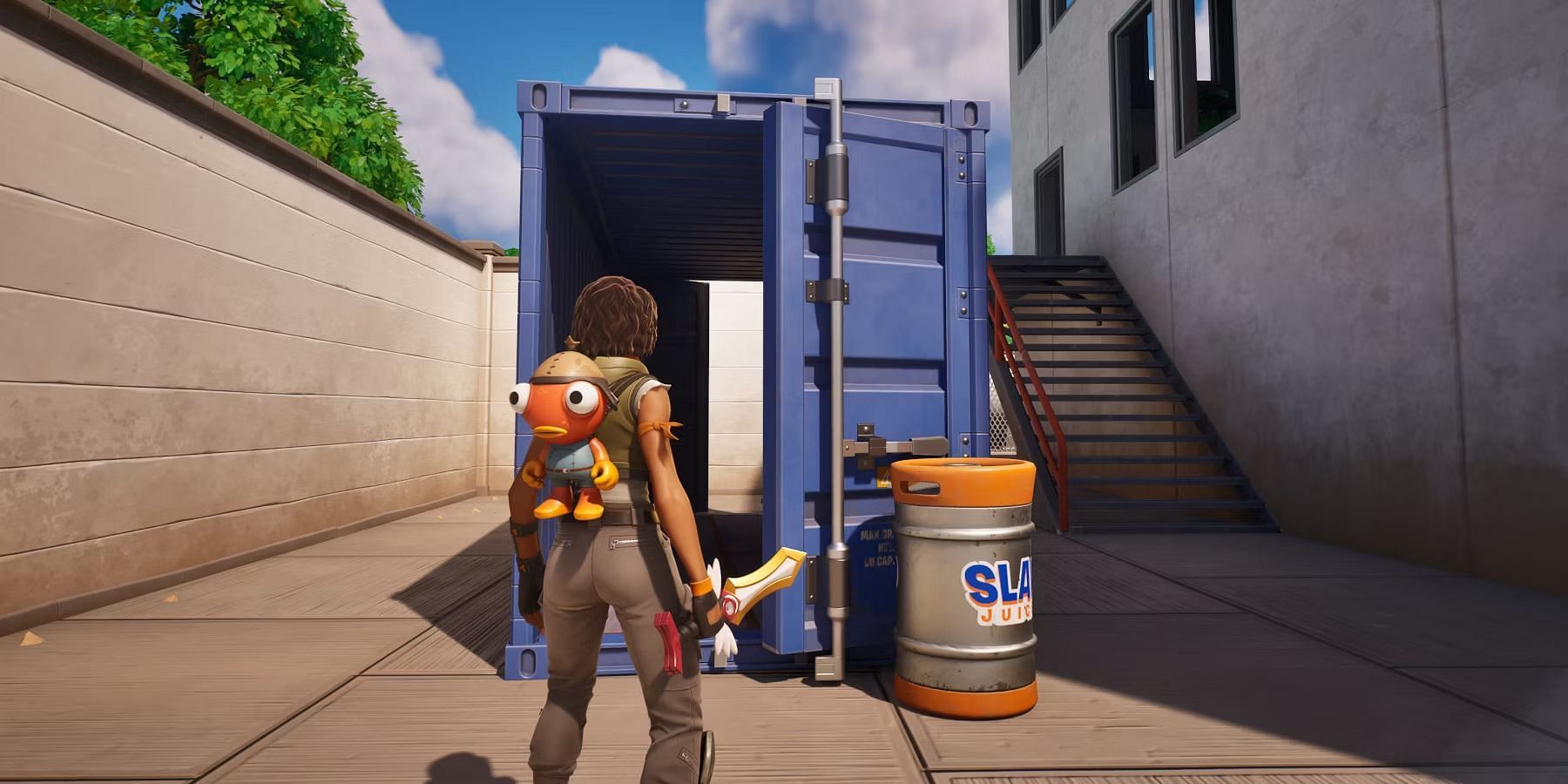 The latest Fortnite XP glitch requires you to be under the effect of Slap (Image via Epic Games)