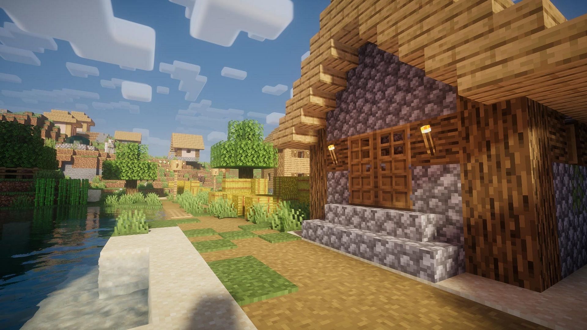Villages are relatively free from danger and offer plenty of free items in Minecraft (Image via Mojang)