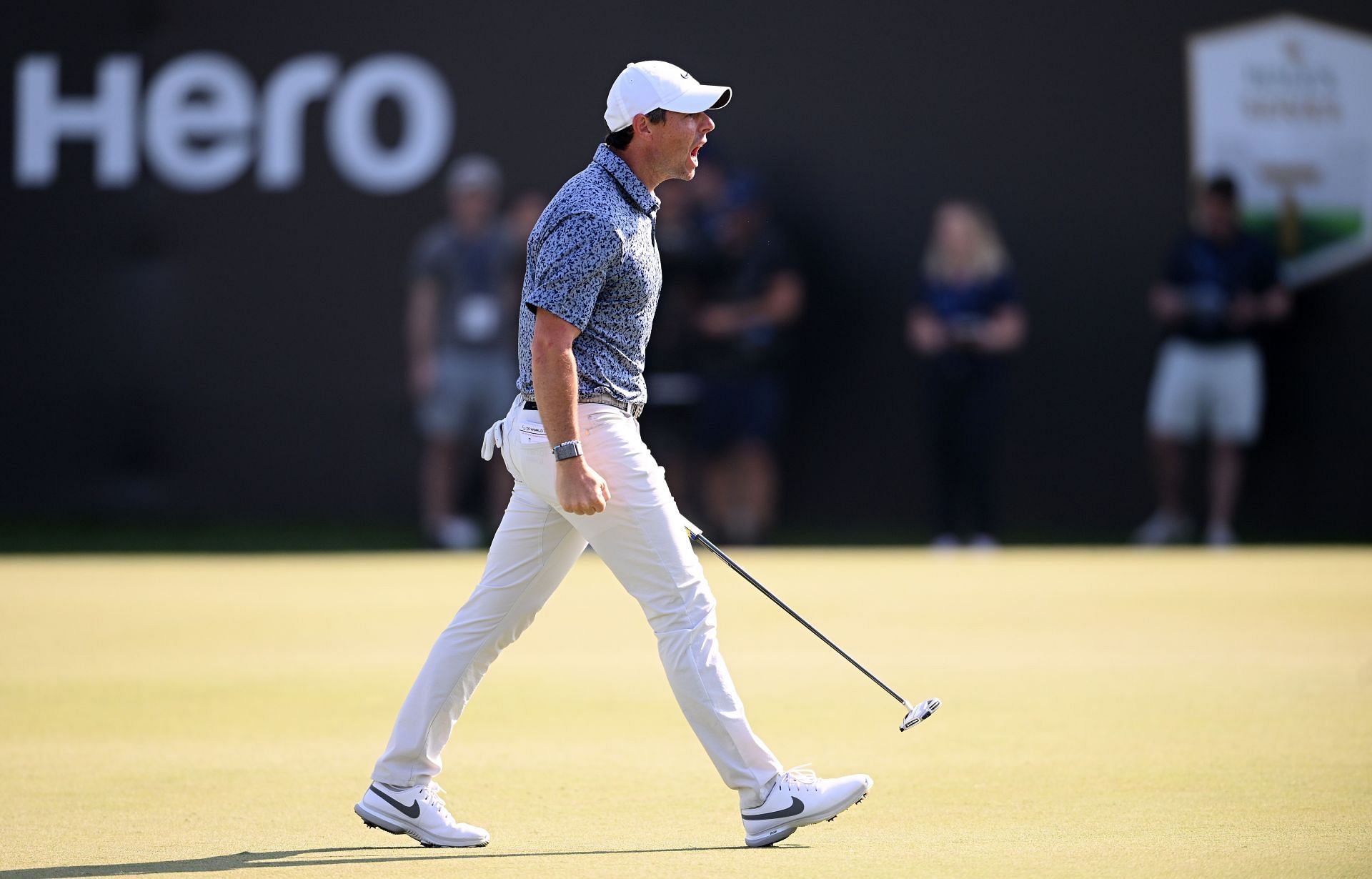 Rory McIlroy celebrates his winning shot