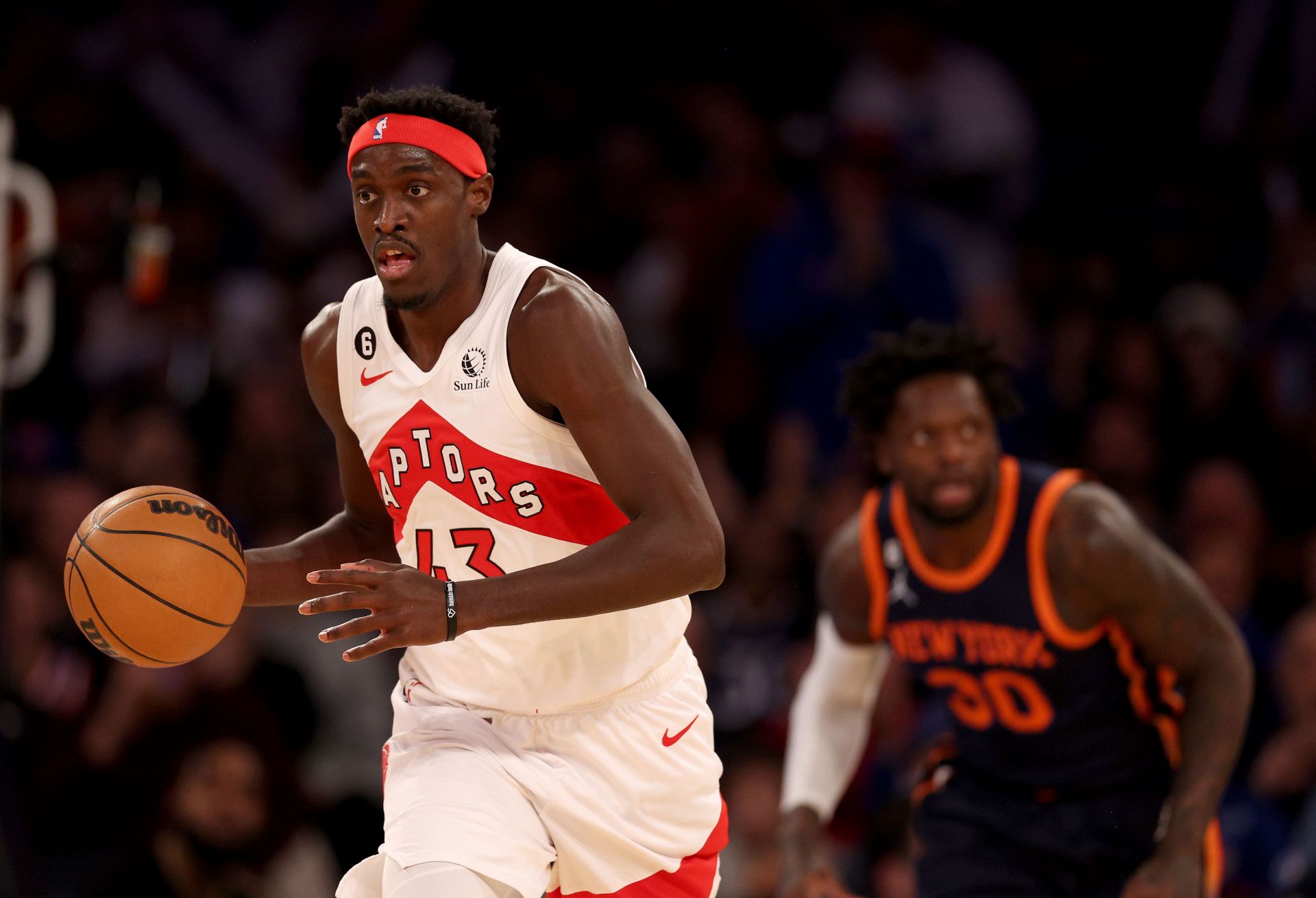 The Raptors are exhausted after their overtime game against the Knicks (Image via Getty Images)