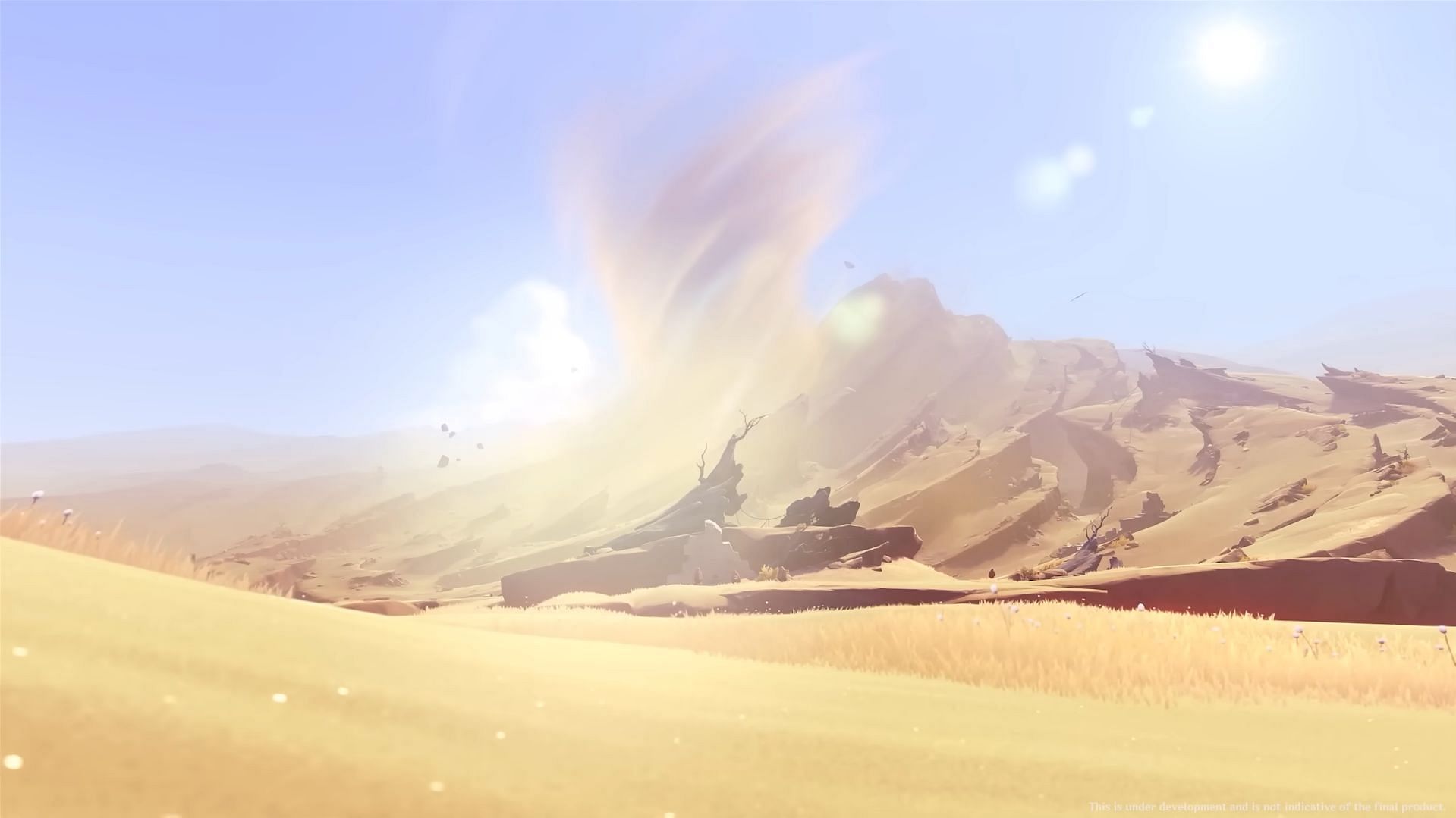 Sandstorm in 3.4 desert region (Image via Genshin Impact)