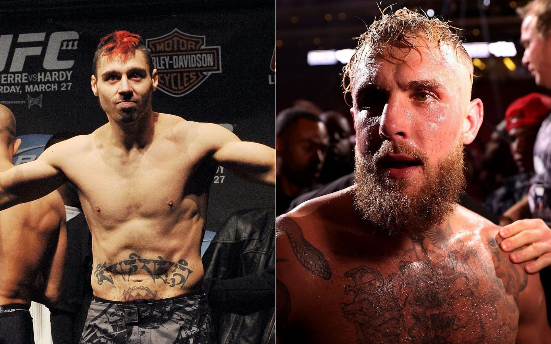 Dan Hardy (left) and Jake Paul (right)