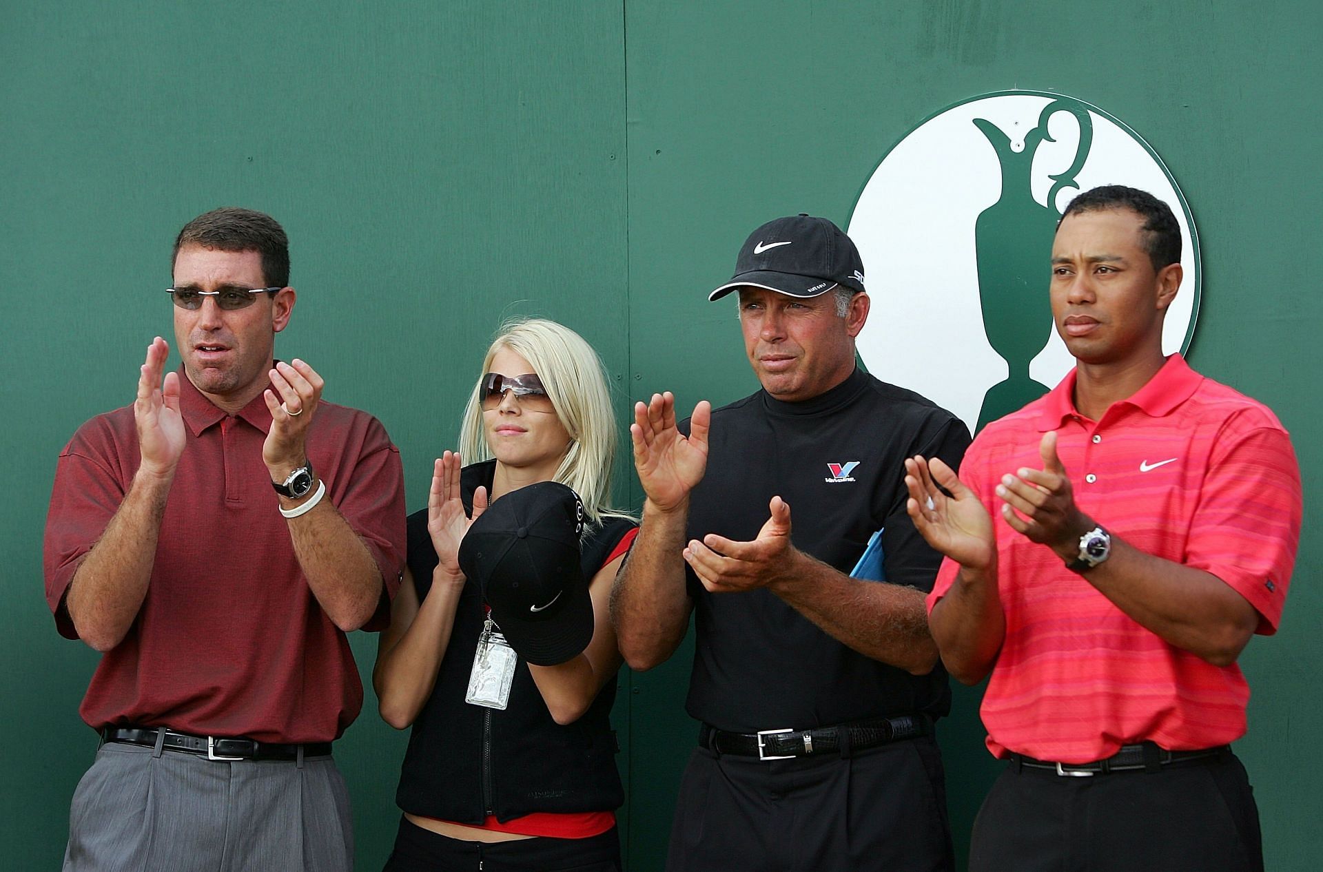 Tiger Woods, Elin Nordegren, and Steve Williams at the 135th Open Championship - Final Round 2006 (Image via Ross Kinnaird/Getty Images)